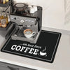 Black Letter Coffee Mat for Countertop