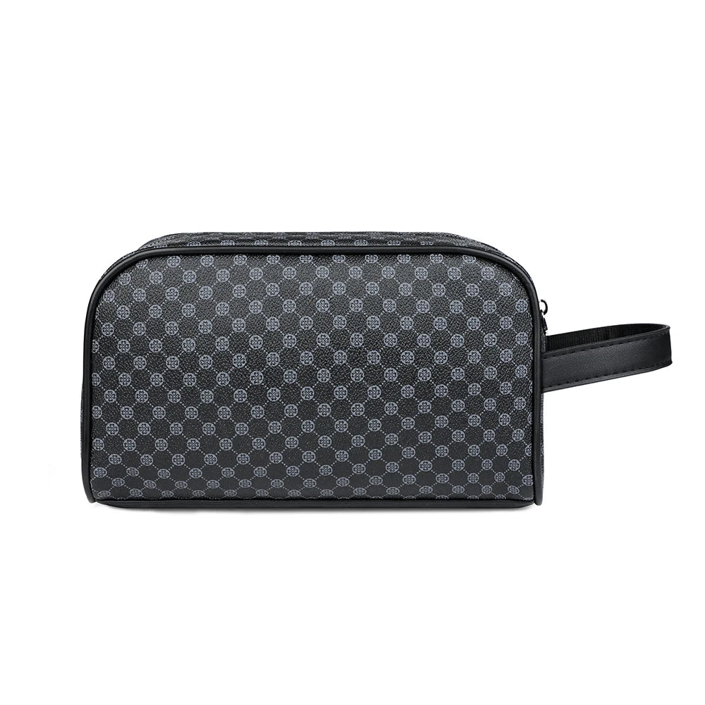 Men's PU Leather Clutch Wallet with Zipper Closure