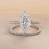 Bague en argent sterling 925 avec zircon taille marquise
