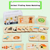 Un juego de tablas de puzzles de animales de madera para niños con animales como zorro, oso y perro.
