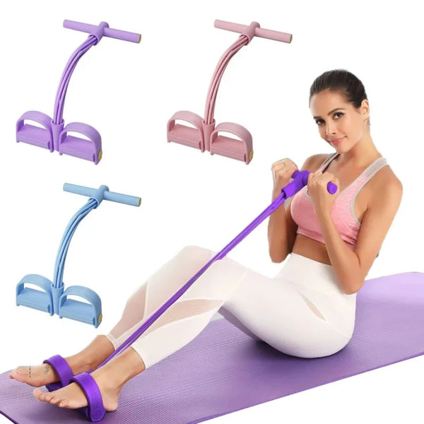 6-Tube Resistance Band with Foot Pedal