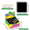 A gift box containing rainbow scratch notes and wooden styluses for art