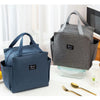 Insulated Canvas Lunch Bag with Double Pockets