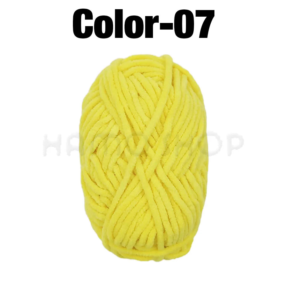 Soft Velvet Chenille Yarn for Knitting and Crochet – 2 Rolls