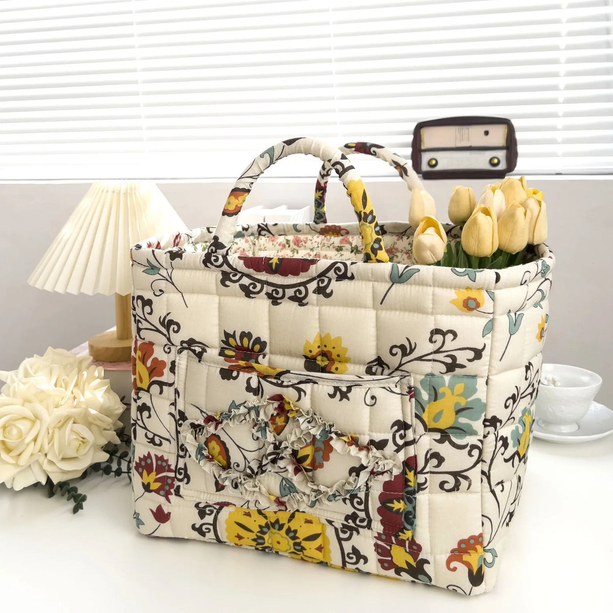 Floral Storage Bins with Handles