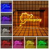 A series of neon signs displaying the word Nürnbergg in various colors and styles on a grid background.