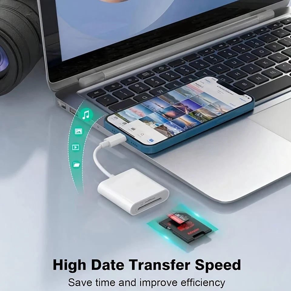 2-in-1 USB-C Camera Card Reader for iPhone and iPad