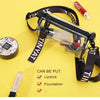 Clear crossbody bag with adjustable strap and a lipstick inside, suitable for makeup storage.