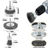 10-Pack Crimped Wire Wheel Brush Set with 1/4" Hex Shanks for Drills