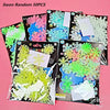 A collection of glow-in-the-dark 3D star wall stickers featuring various floral and nature designs for kids' rooms.