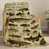 Cozy Flannel Throw Blanket with Fish Print