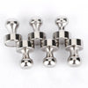 A set of silver neodymium magnetic pushpins used for fastening items on whiteboards and surfaces.