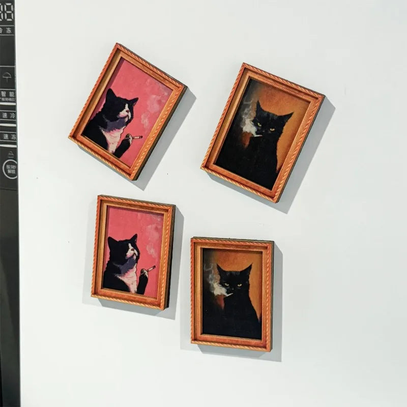 Cat Frame Fridge Magnets Set