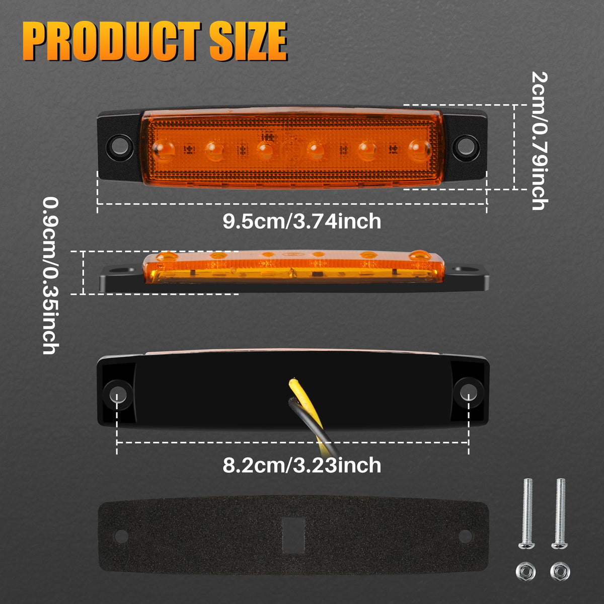 IP67 Waterproof LED Side Marker Lights (Set of 10)
