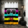 Modern Waffle-Weave Shower Curtain with Snap-In Liner