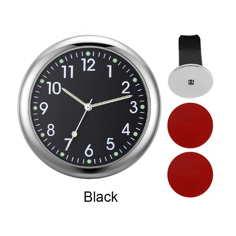 Mini Car Clock with Glow-In-The-Dark Dial and Air Vent Clip