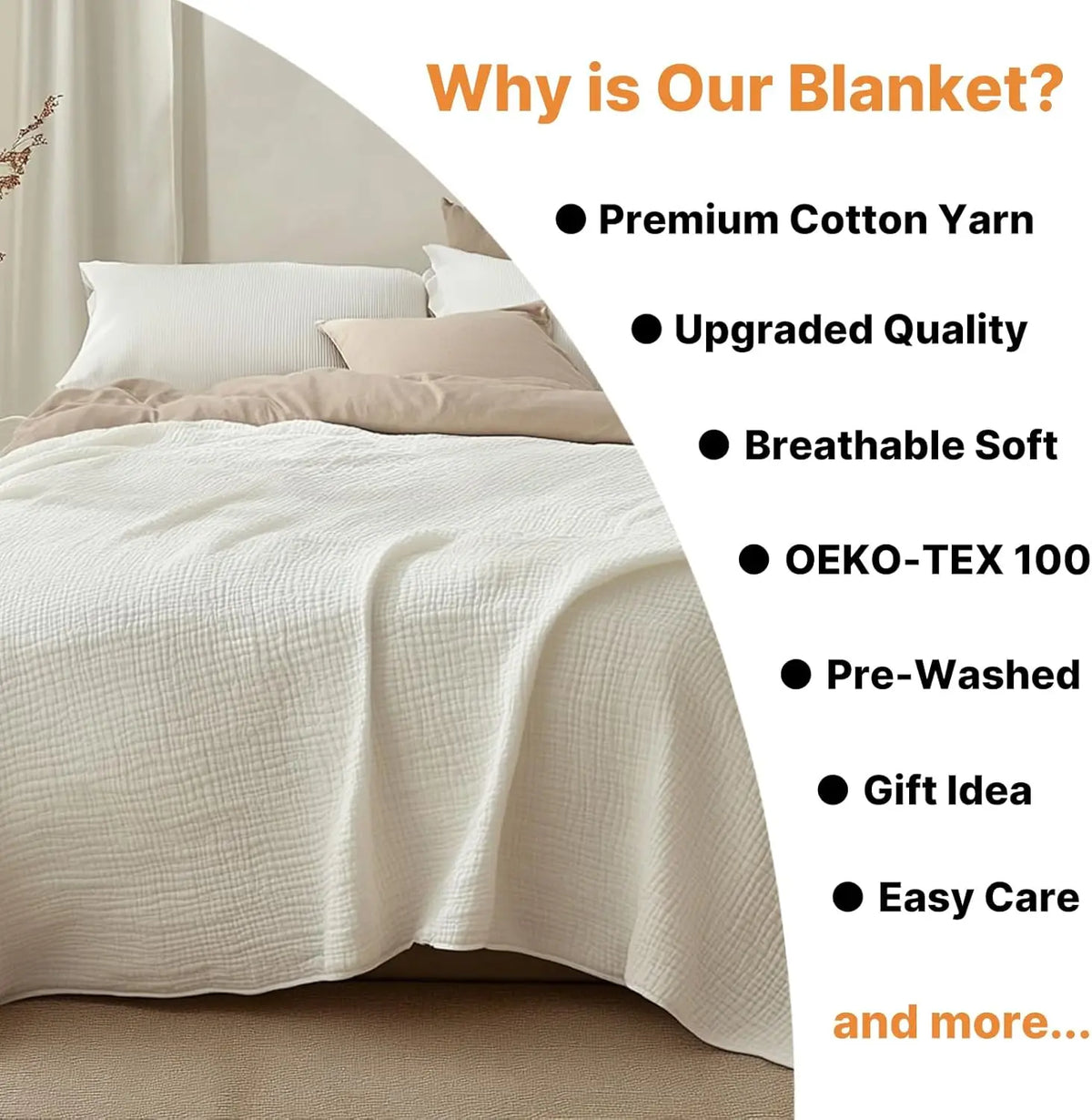 6-Layer Cotton Muslin Blanket – Lightweight & Breathable for All-Season Comfort