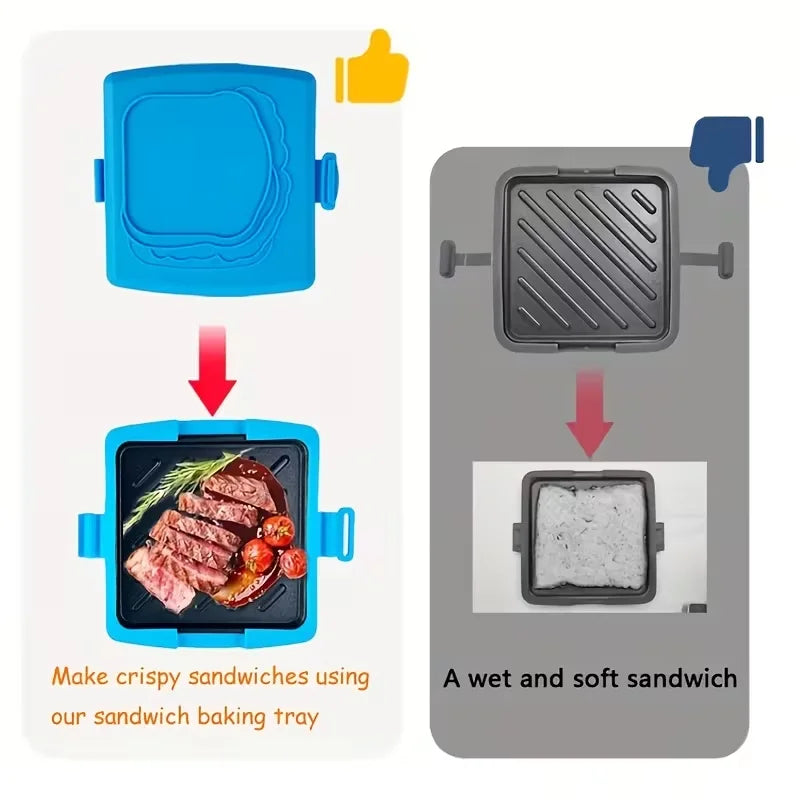 Microwave-Safe Silicone Toast & Sandwich Crisper