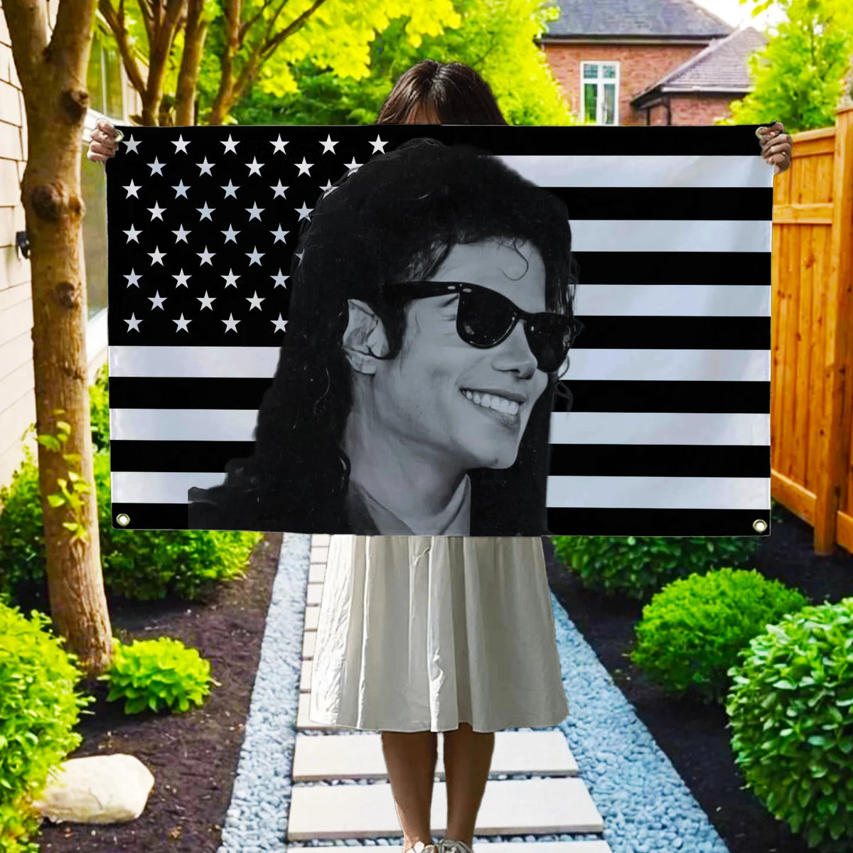 Michael Jackson Tribute Flag - Black American Tapestry Wall Hanging