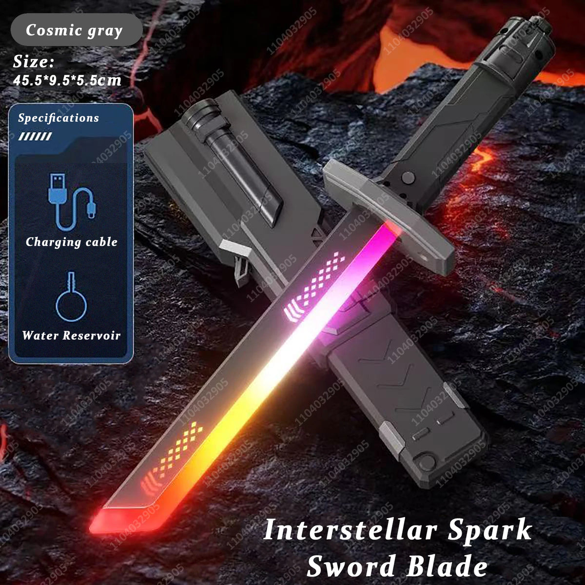 Interstellar Spark Sword Blade with glowing light and smoke effects