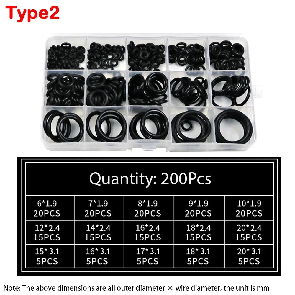 Multi-Purpose Rubber O-Ring Seal Assortment Kit