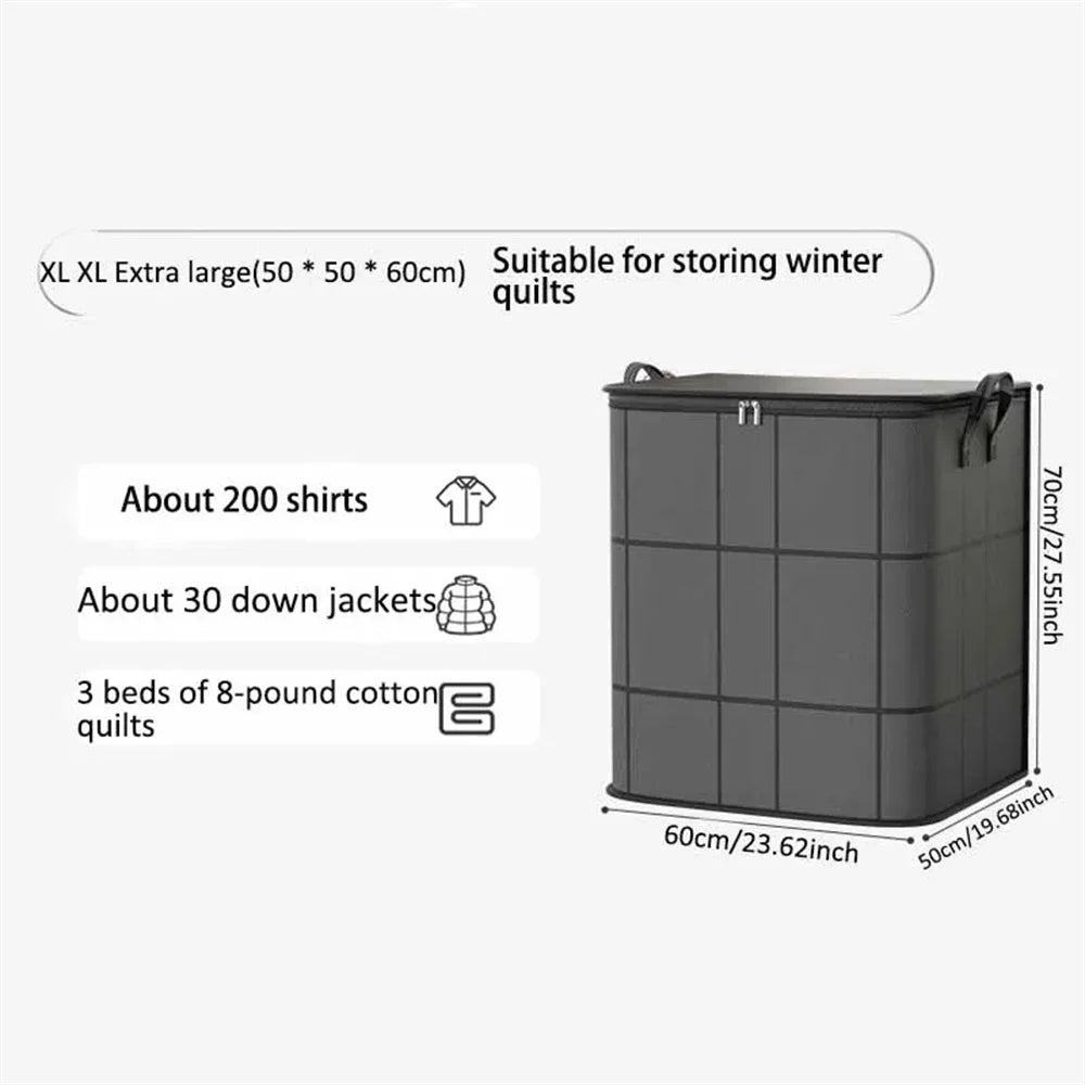 Large Foldable Non-Woven Storage Bag with Zipper and Handles