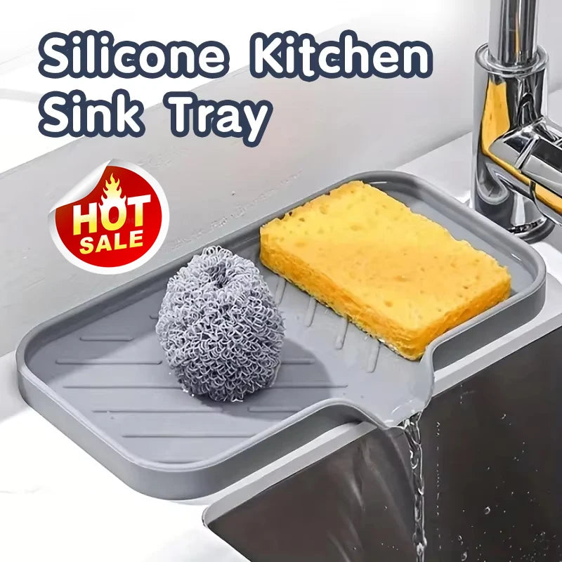 Multifunctional Silicone Faucet Mat and Kitchen Sink Organizer