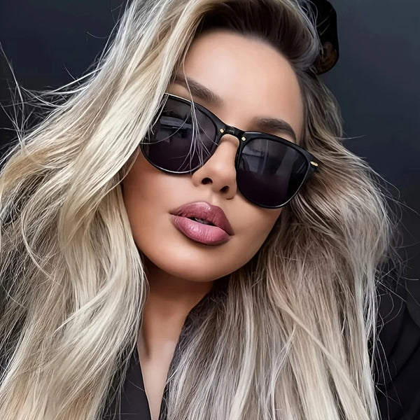 Designer Cat-Eye Metal Frame Sunglasses