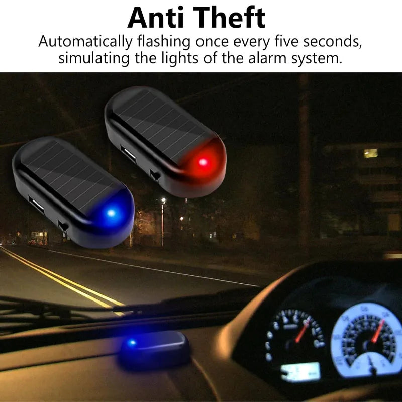 Solar Powered Simulated Car Alarm LED Light
