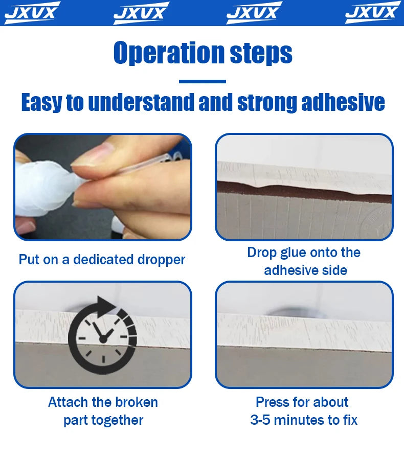 Professional Grade Super Glue – Extra Strong Instant Adhesive for Plastic, Metal, Wood & More