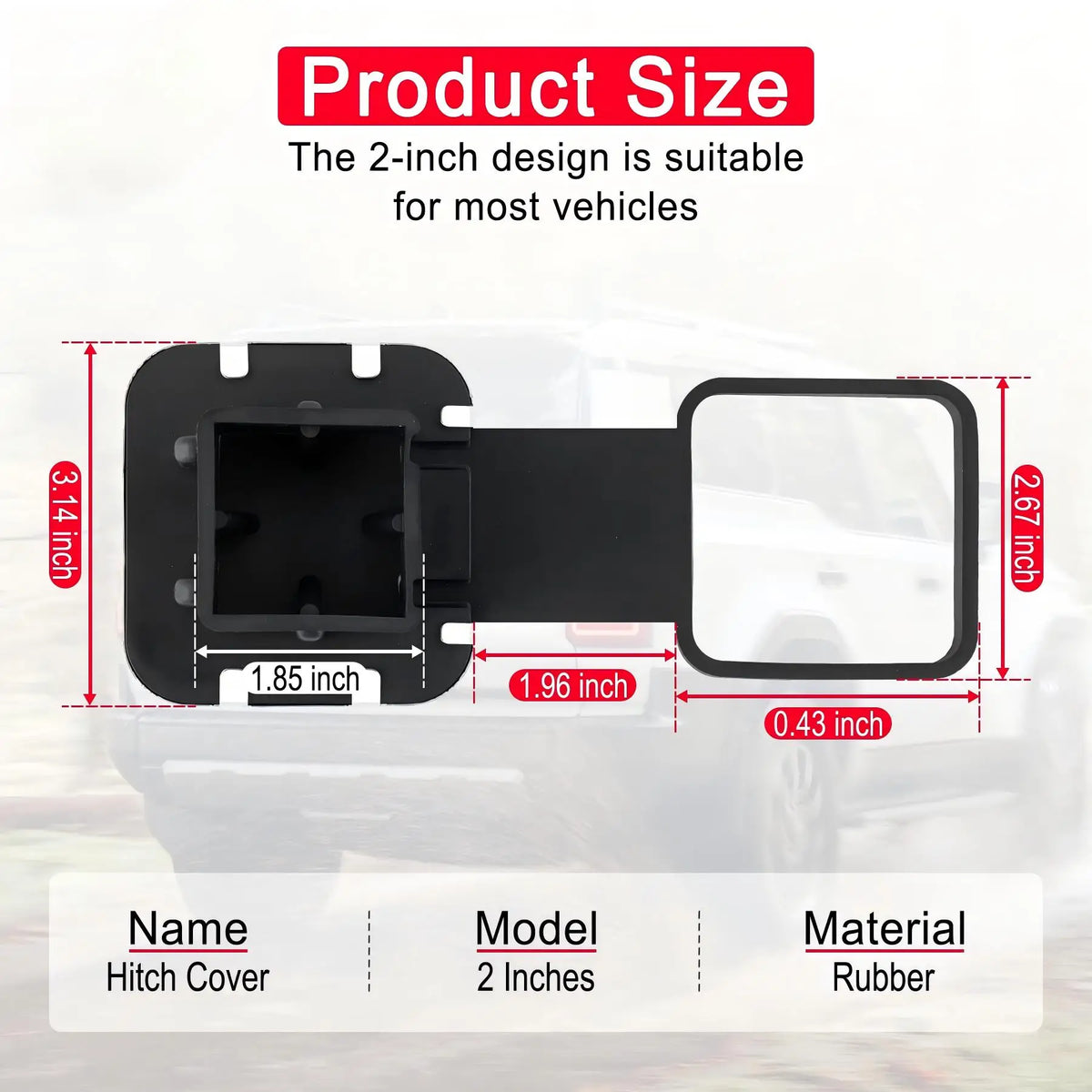 2-Inch Trailer Hitch Receiver Cover with American Flag Design