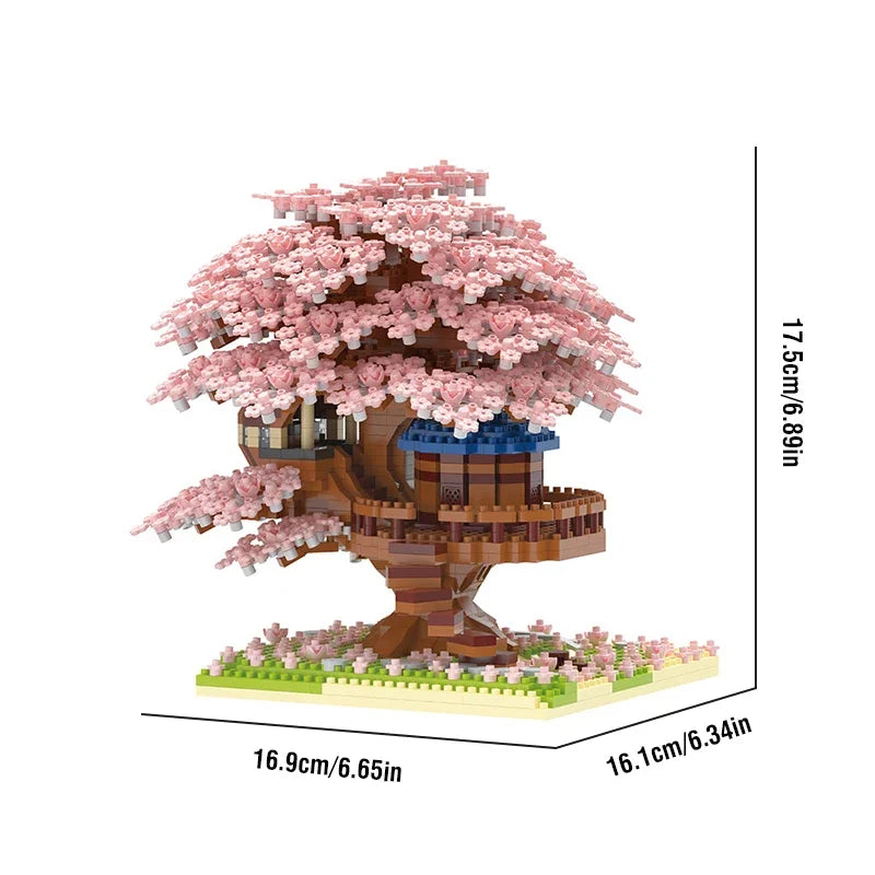 Cherry Blossom Tree Building Set with LED Lights