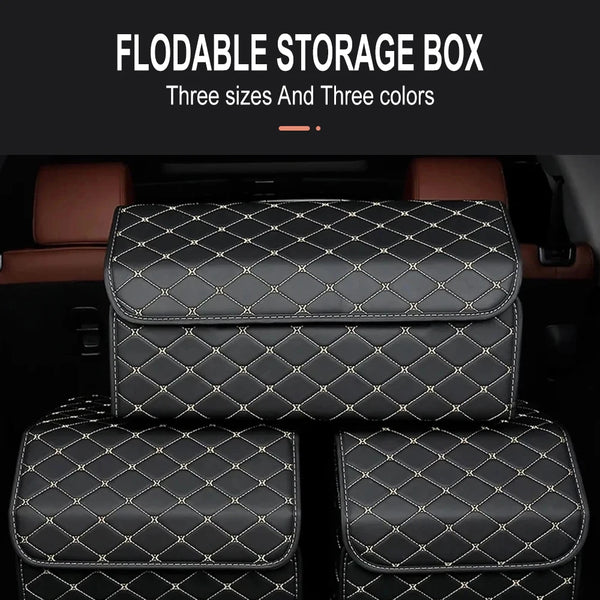Organisateur de coffre pliable en cuir PU
