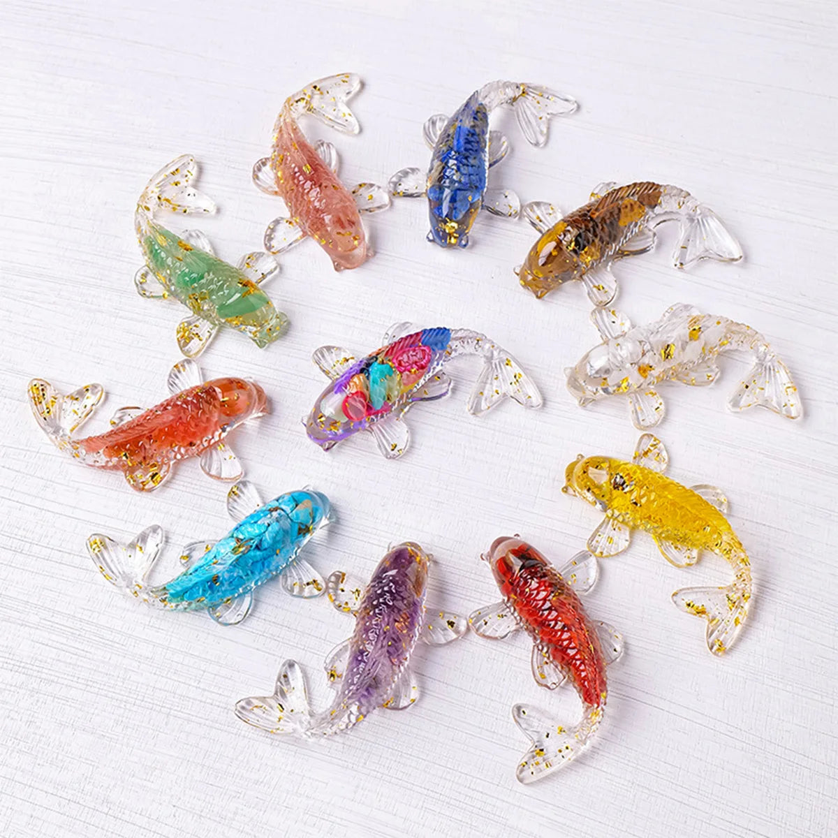 Natural Crystal Goldfish Figurine Feng Shui Decor