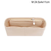Light beige felt bag organizer with a zipper and multiple pockets