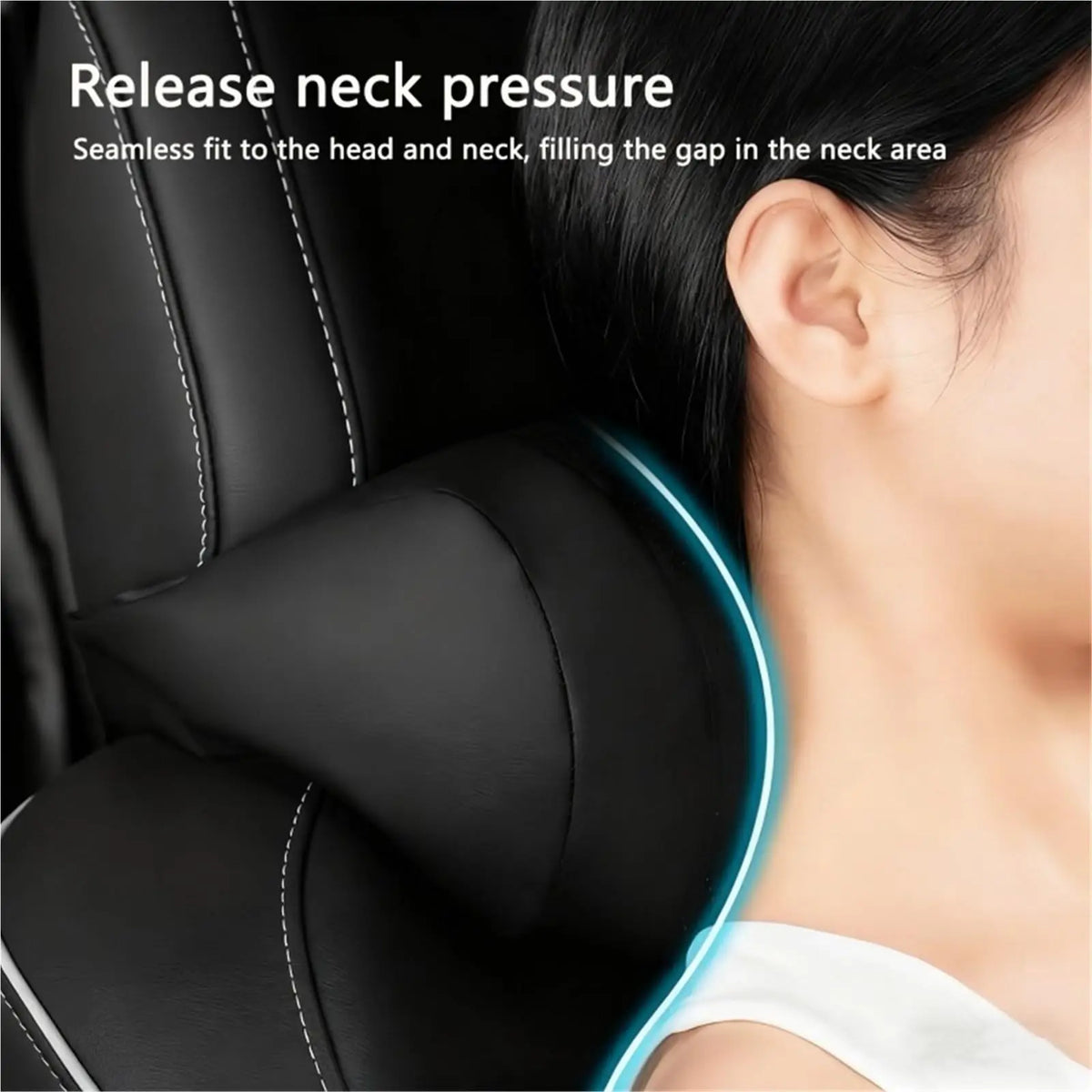 Ergonomic Nappa Leather Car Neck Support Pillow
