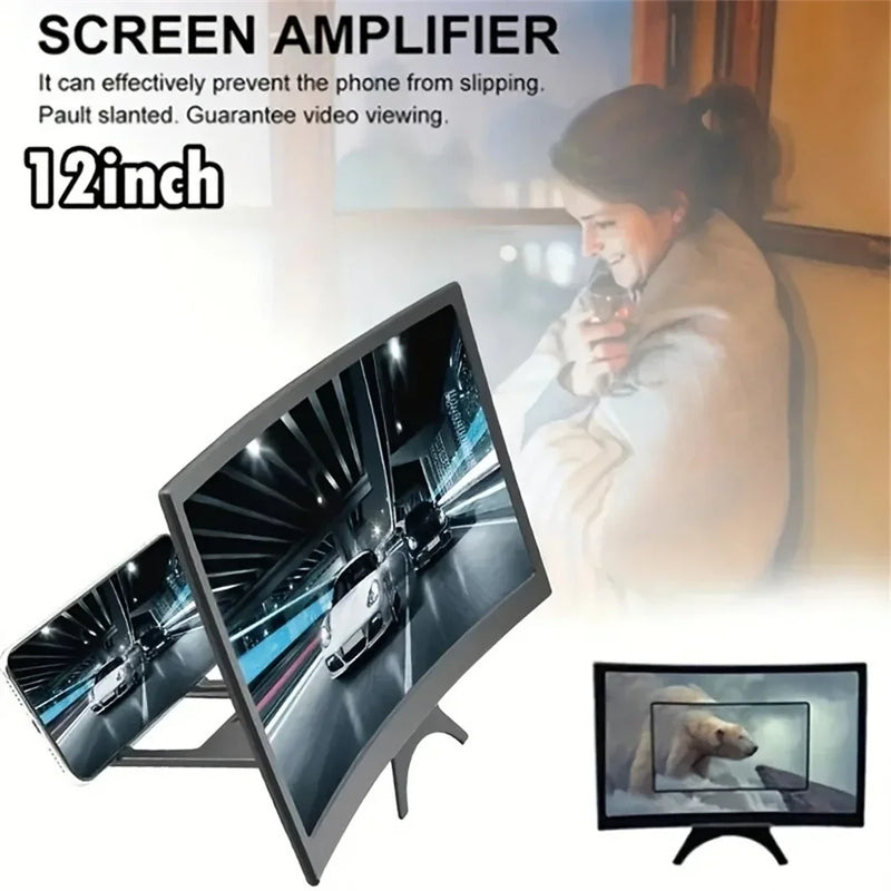 12-Inch Curved Phone Screen Magnifier for Hands-Free Viewing