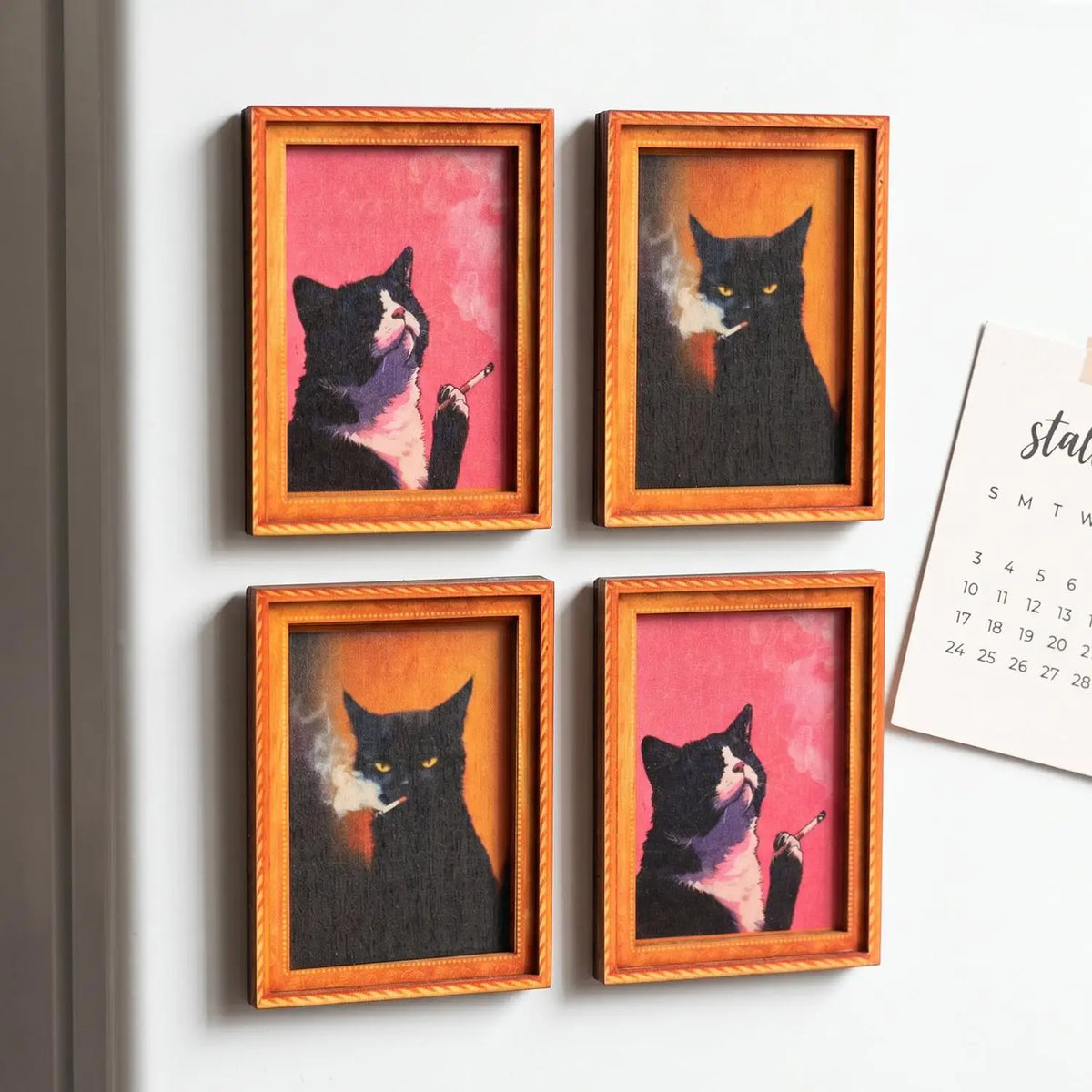 Cat Frame Fridge Magnets Set