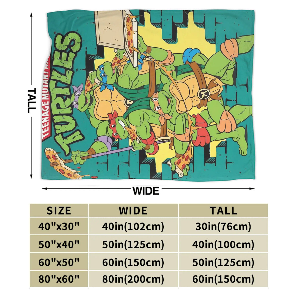 TMNT Graphic Flannel Throw Blanket