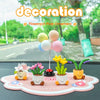 Resin Flower Pot Elf Figurine for Car Interior & Desktop