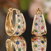Multicolor Cubic Zirconia Hoop Earrings