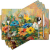Floral Linen Placemats for Dining Table