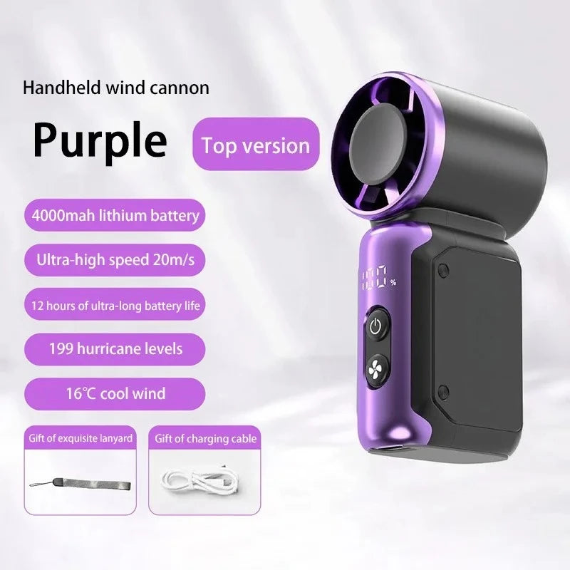 Mini Handheld Turbo Fan with LED Display