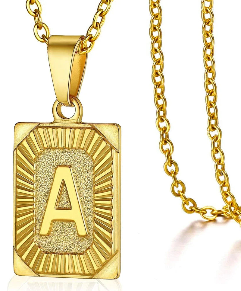 Initial Pendant Necklace in Stainless Steel
