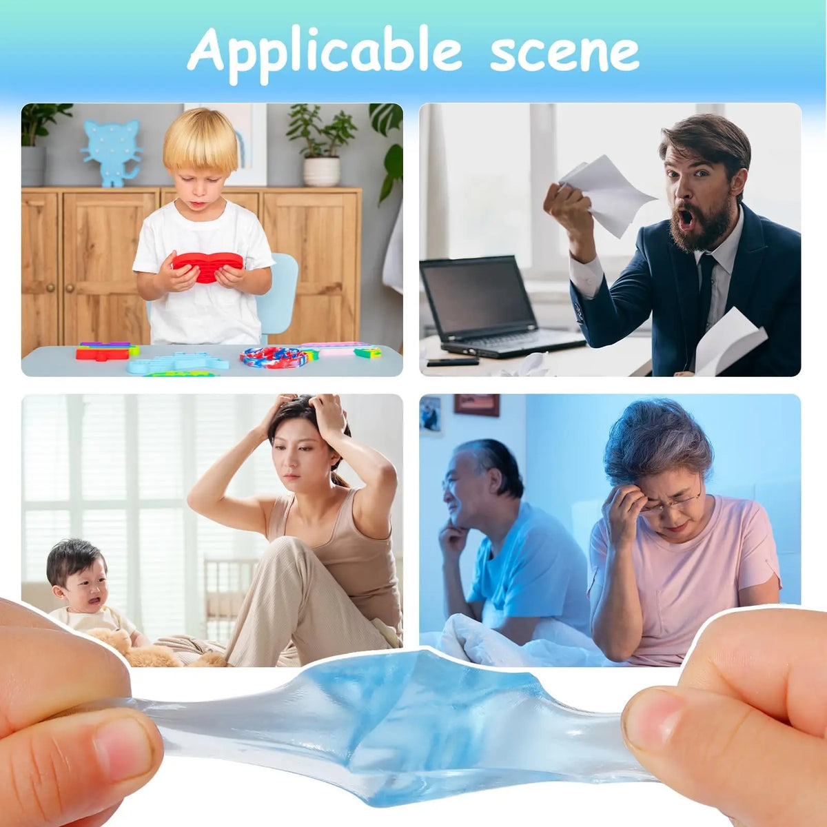 Ice Cube Sensory Squishy Fidget Toy for Stress Relief