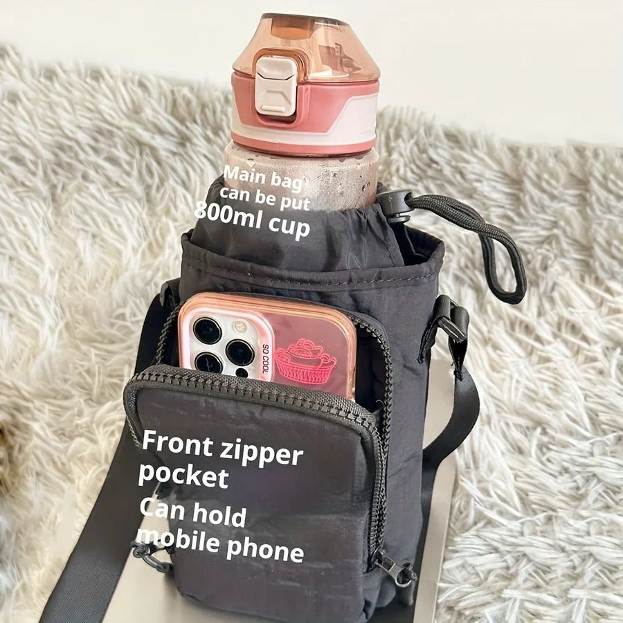 Portable Water Bottle Carrier Bag with Phone Pocket