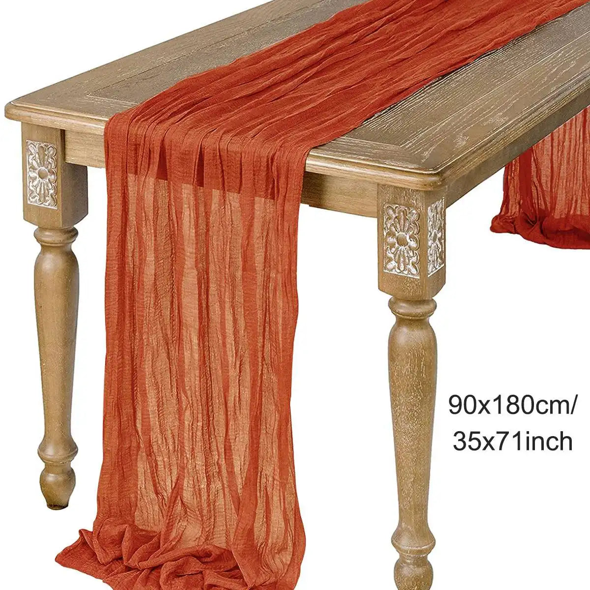 Semi-Sheer Gauze Table Runner in Sage