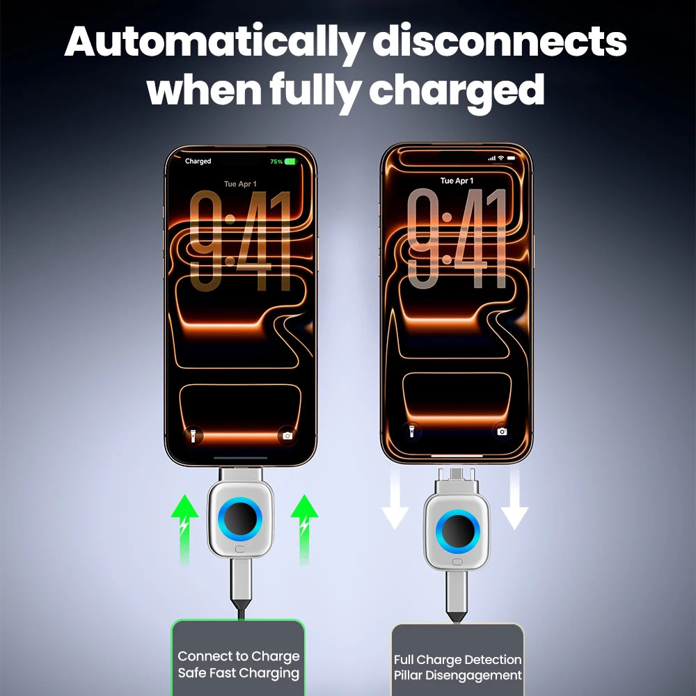 Pantalla de smartphone mostrando 9:41, ilustrando la desconexión automática al estar completamente cargado.