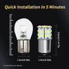 A white LED bulb with a metal base is shown next to its disassembled components for quick installation.