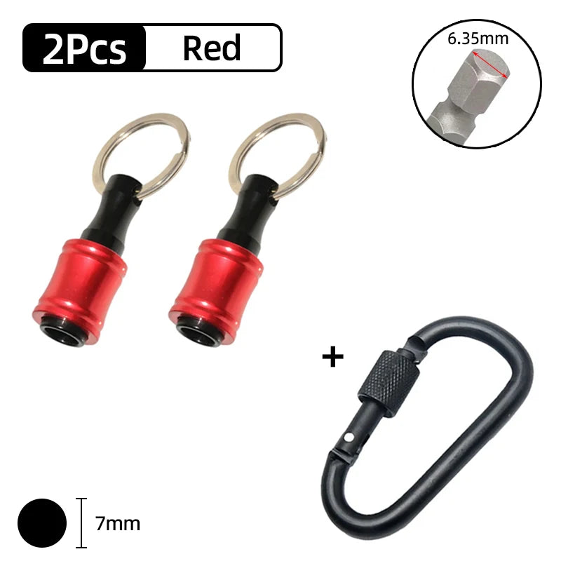 1/4" Hex Quick-Change Screwdriver Bit Holder with Keychain